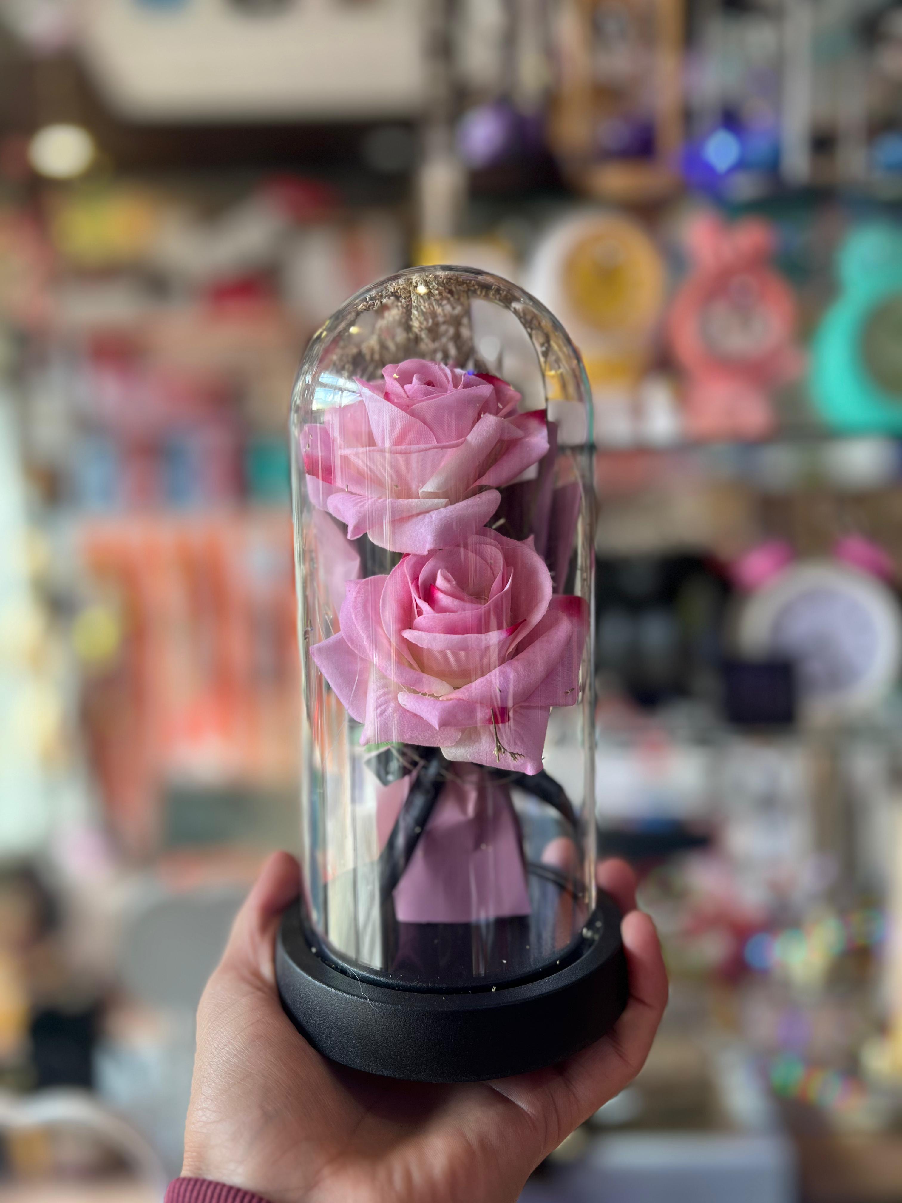 Pink Everlasting Rose Display